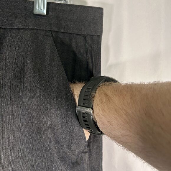 Armani Exchange Dress Pants Men's 33 Reg Grey Striped Flat Front 100% Cotton - Picture 5 of 9